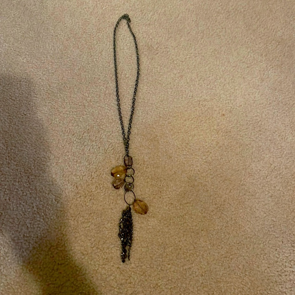 Costume necklace oxidized silver